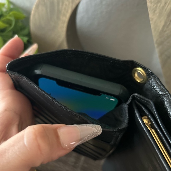 ⚜️🖤Chanel Caviar Timeless Wallet with Chain Chunky Vintage Gold Tone Crossbody - Picture 11 of 16